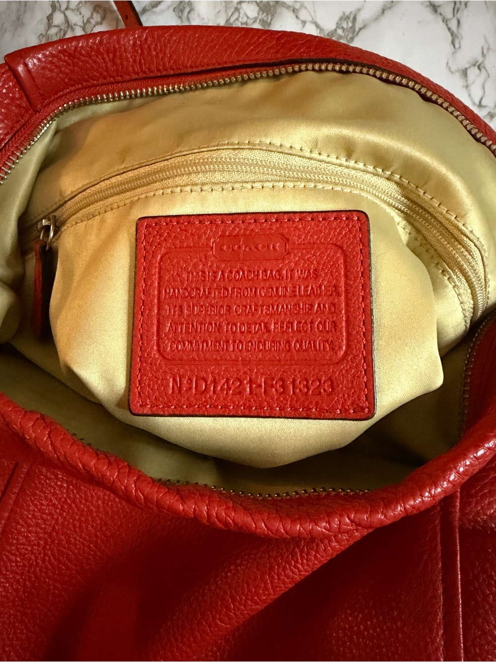 Coach Pebbled Leather Top Handle /Shoulder / Crossbody Bag – Paprika - Picture 10 of 15